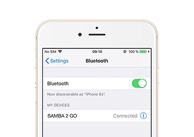 SAMBA 2 GO – koble til Bluetooth